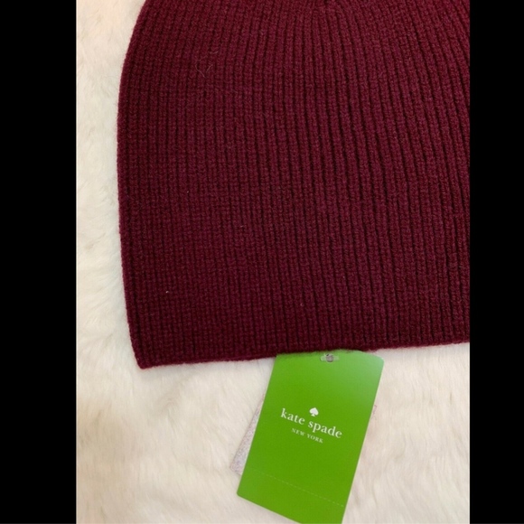 NWT $48 kate spade new york Bow Beanie in Midnight Wine [SZ‎ O/S ] main image 4